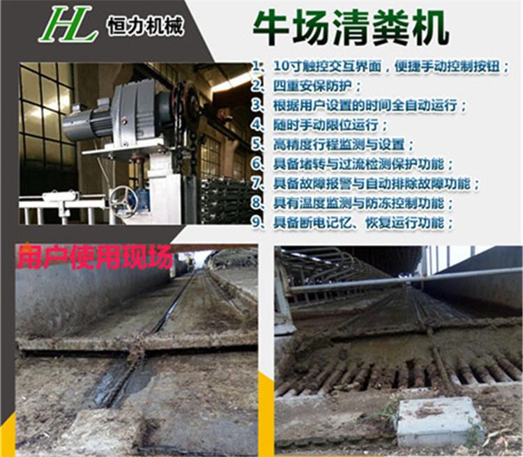 恒力牌养牛设备牛场全自动清粪机图片牛棚智能清粪机刮粪板