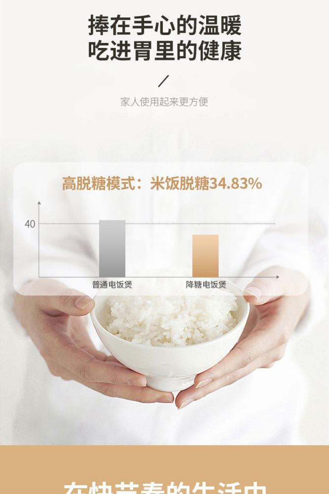 中山市千寿小容量智能脱糖电饭煲df20b小容量2l