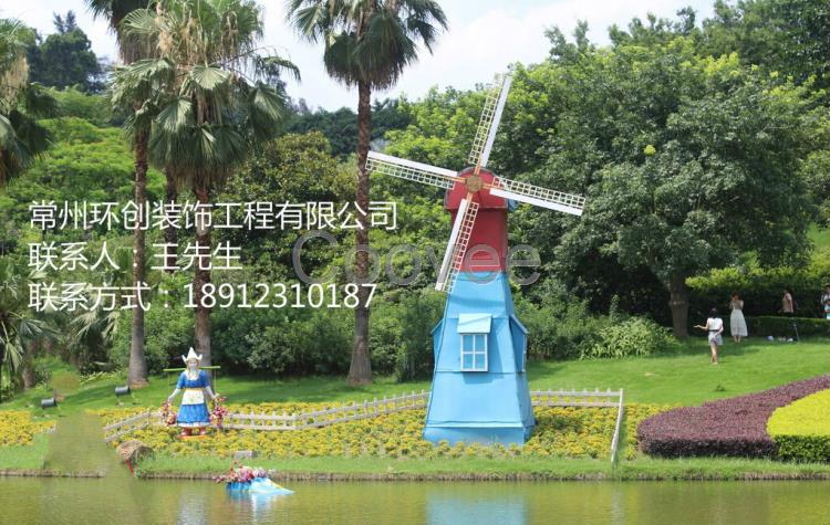 常州定制防腐木水車大型戶外景觀水車
