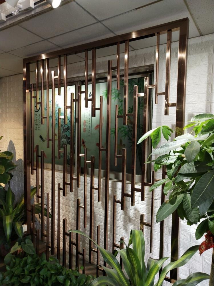 厂家不锈钢屏风现代创意隔断墙酒店客厅餐厅镂空玄关花格定制