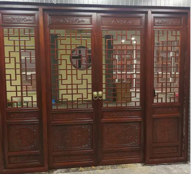 东阳木雕中式装修仿古家具门窗实木花格屏风隔断背景墙可定制