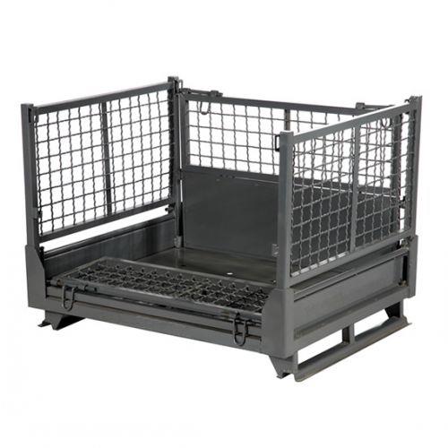 网格料箱笼铁框铁皮箱定做金属料箱 可折叠 网格料箱 铁皮 半