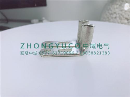 折彎鍍錫雙孔銅線鼻子 JG2-25-6華為兩孔銅鼻子