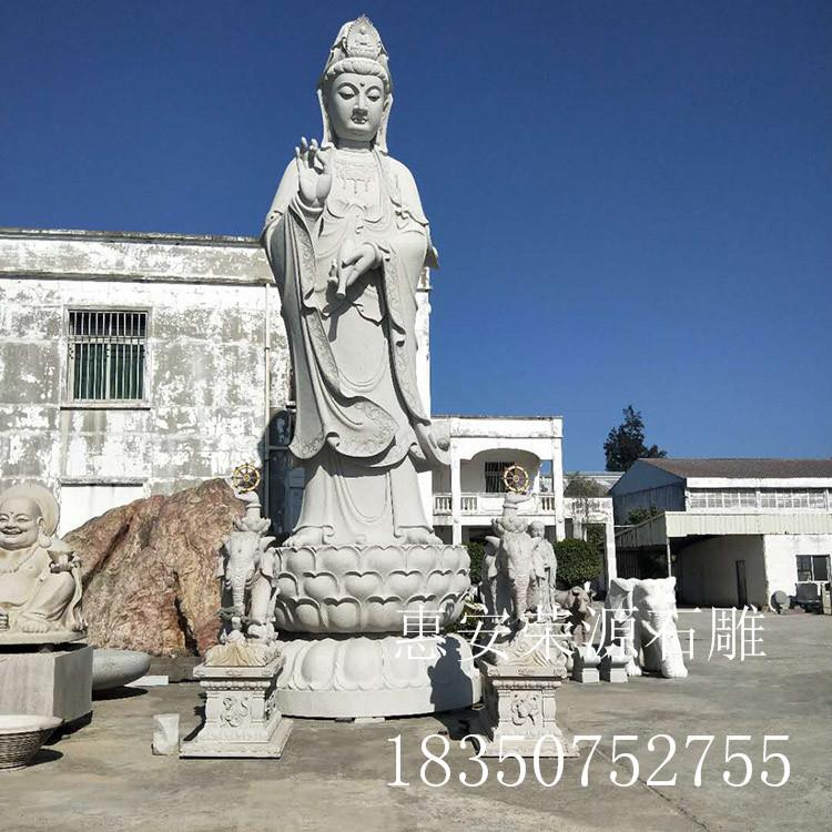 石雕觀音菩薩 寺廟滴水觀音 花崗巖佛像雕塑